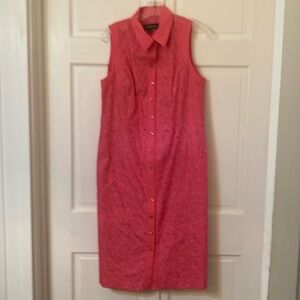 Darling pink sleeveless eyelet dress. 100 per cent cotton, lined. Shani, size 12